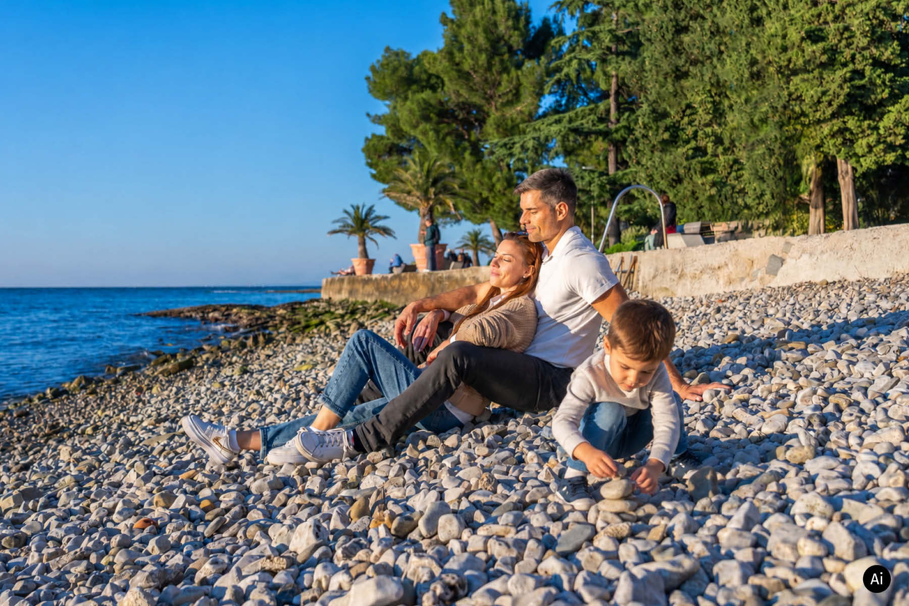 Obitelj tijekom jesenskog odmora uz more u San Simon Resort Izola
